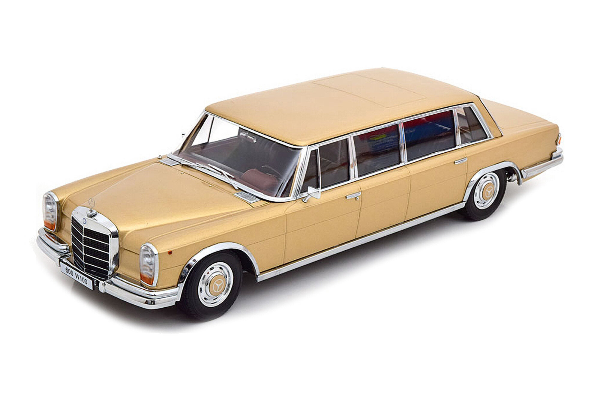 Модель коллекционная KK-SCALE Mercedes W100 600 lwb pullman 1964 golden metallic / мерседес пульман золотистый