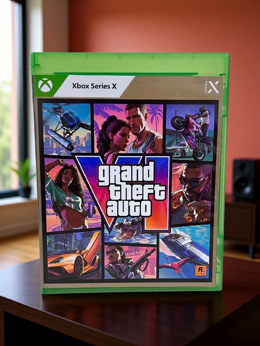 Коробка от видеоигры GTA 6. box, обложка на Xbox one x/s