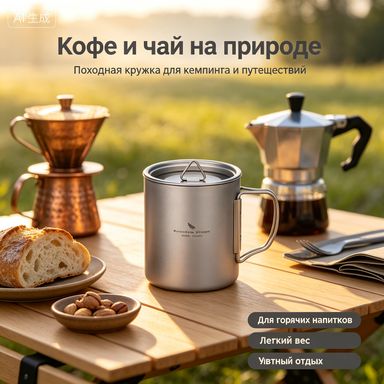 Кружка из титана Boundless Voyage стакан с двойными стенками 350мл