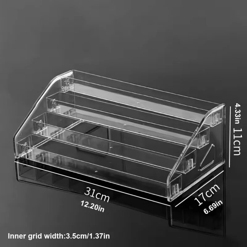 Прозрачная многоярусная подставка для лаков для ногтей 4 layers