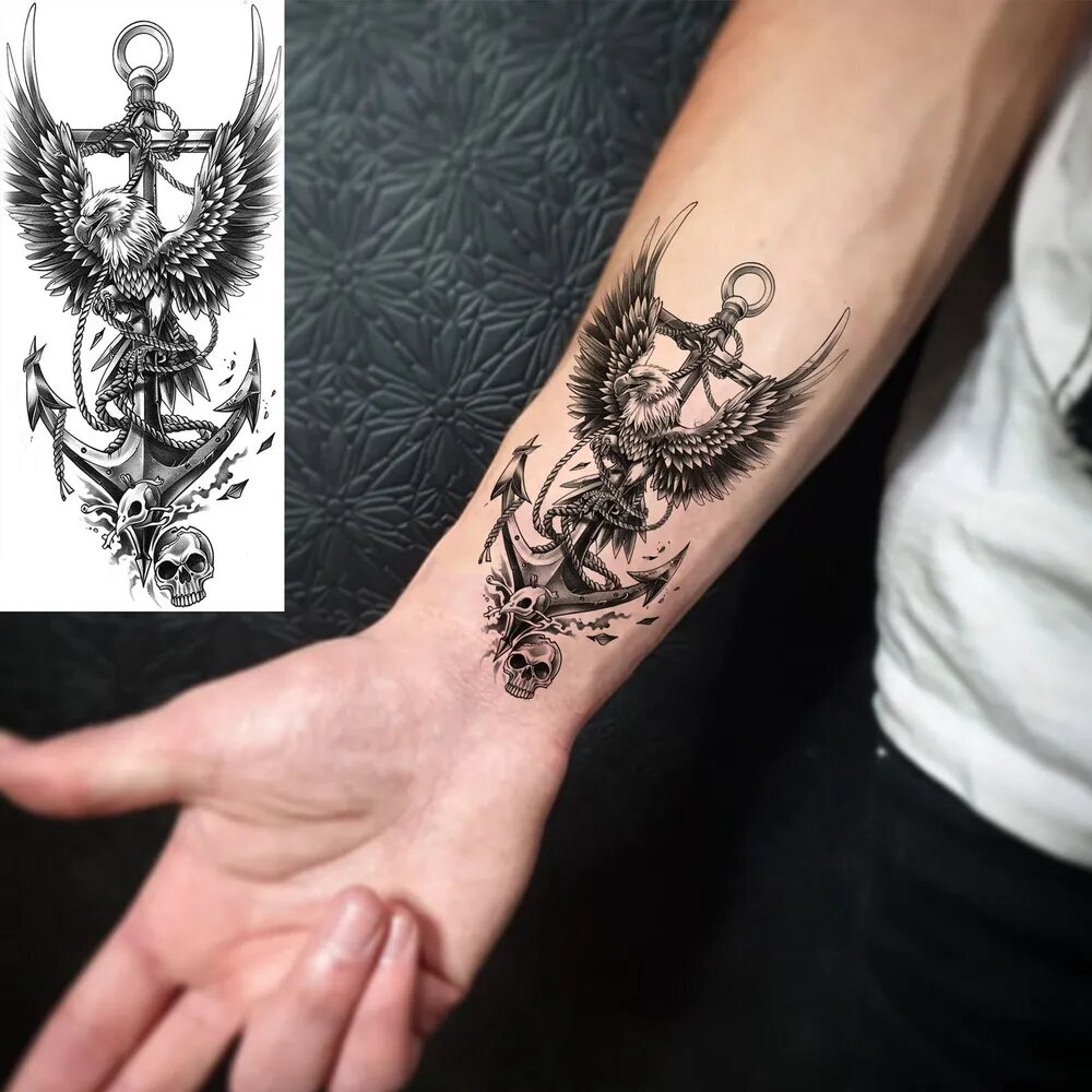 Tattoo'шки Временные тату без пленки (темнеют через 24 часа) 17*15см, долговременная