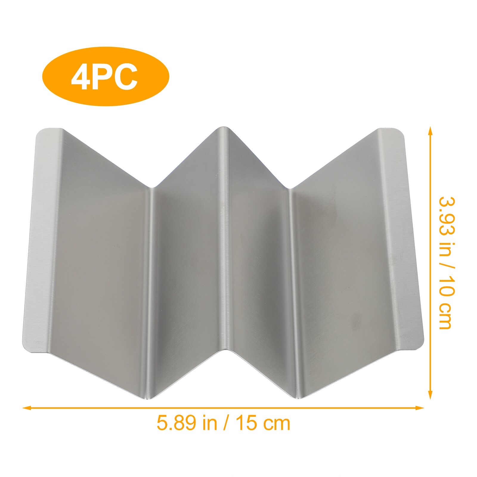 Стойки Для Тако Из Нержавеющей Стали 4 Штуки Серебристый Цвет 15X10X5CM