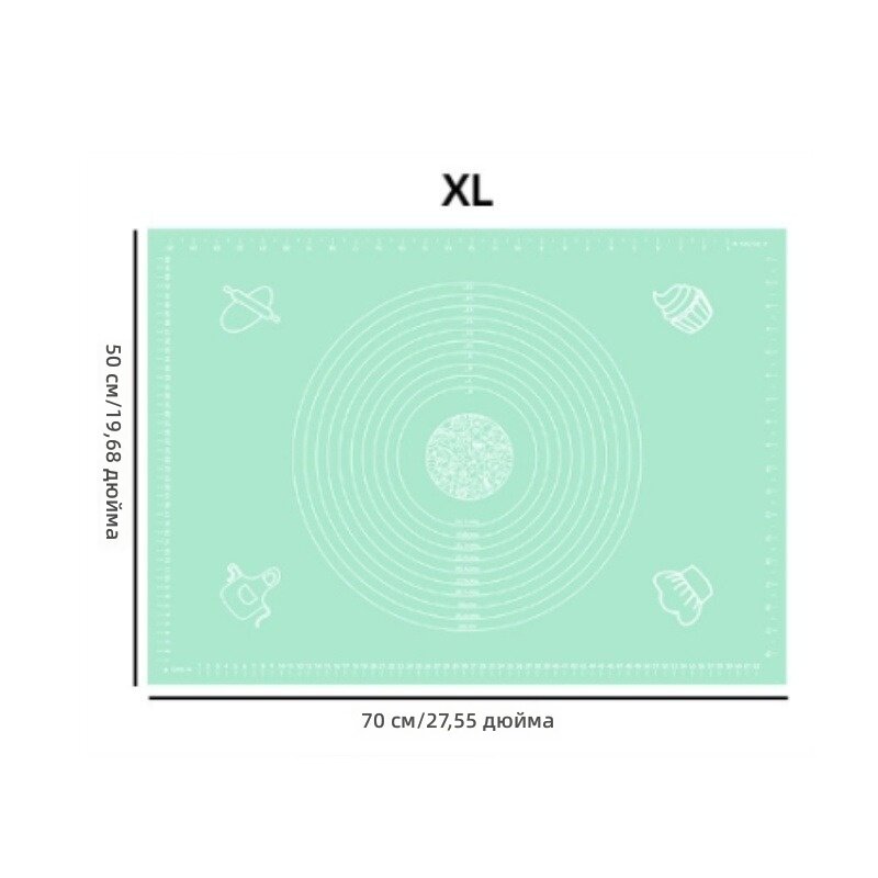 Коврик для раскатывания теста XL, антипригарный, многофункциональный, легко моется, для теста, пиццы и тортов, для дома и кафе