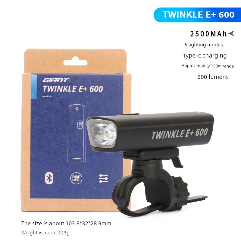 GIANT TWINKLE E+ Передний фонарь для велосипеда 600LM с TYPE-C зарядкой для горных и шоссейных велосипедов, ночное