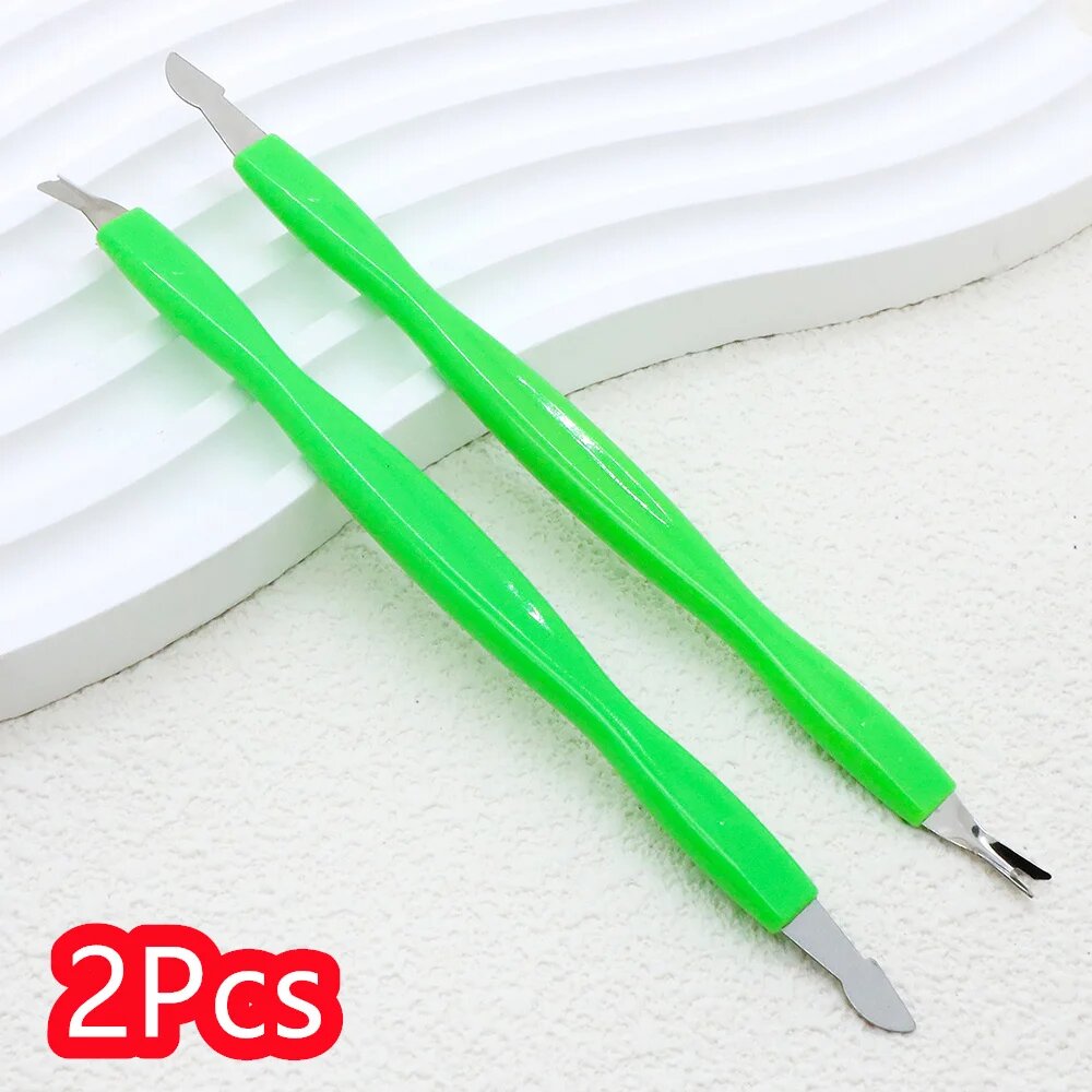 JEARLYU Кутикульный пушер из нержавеющей стали 2/5/8 шт. 2Pcs Green