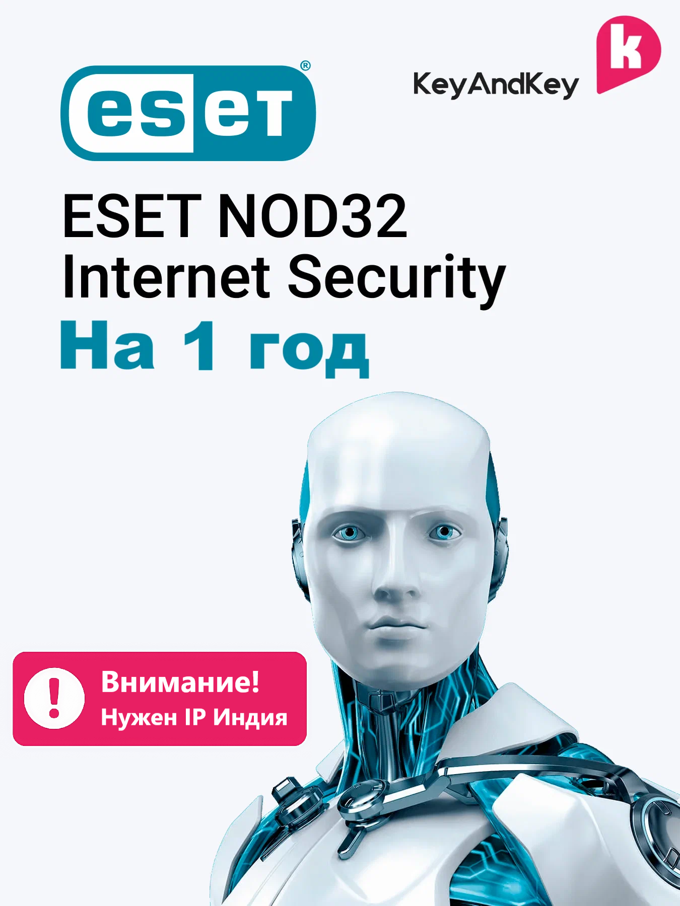 ESET NOD32 Internet Security 2026 антивирусная защита ПК (Windows / 1 устройство / 1 год / активация через IP Индия)