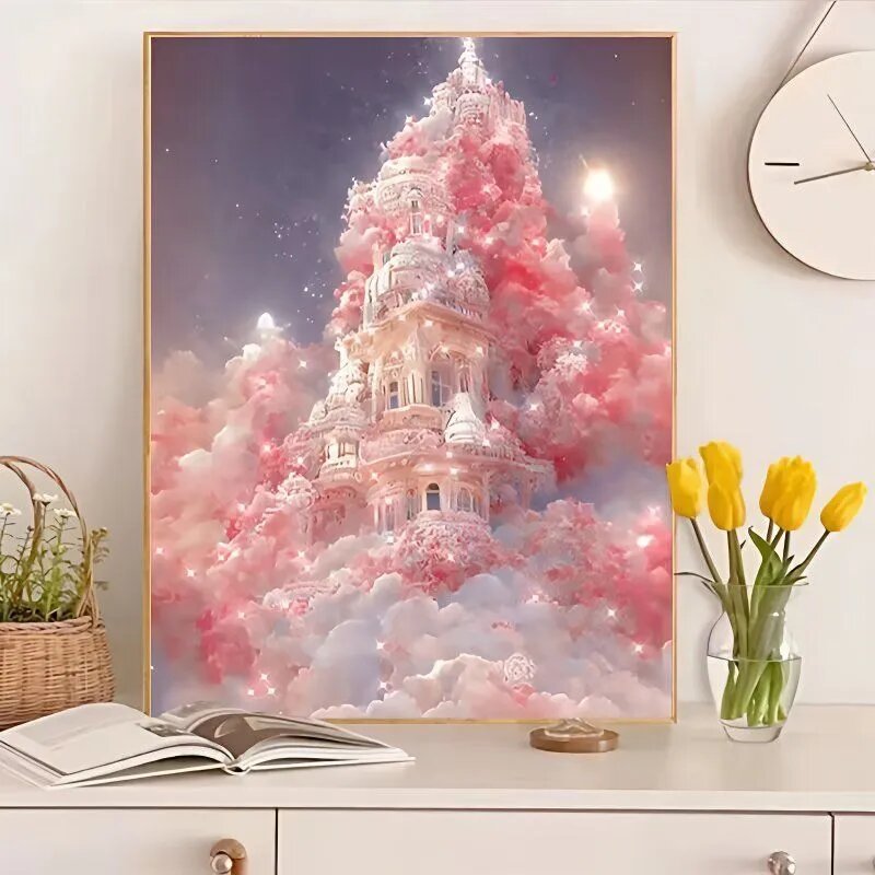 Круглая алмазная мозаика 40х50 см С деревянной рамой: полный набор 5d страз, анимация, +15-30% страз, украшение интерьера, подарки друзьям