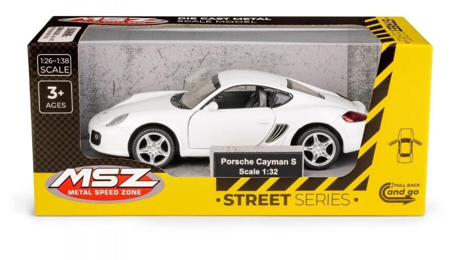 Игрушечная машинка Daffi MSZ Porsche Cayman S, белый, 1:32