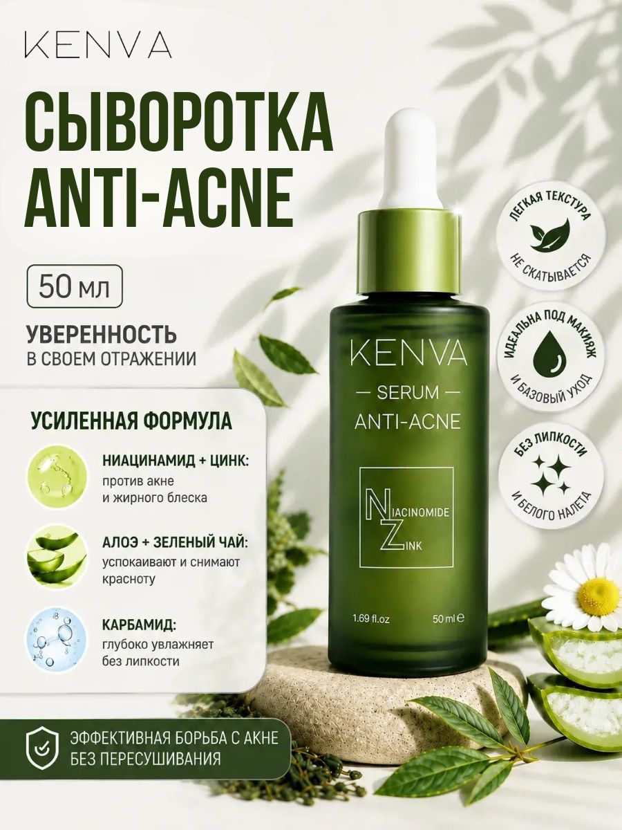 Сыворотка для проблемной кожи лица анти-акне ANTI-ACNE от прыщей, против акне