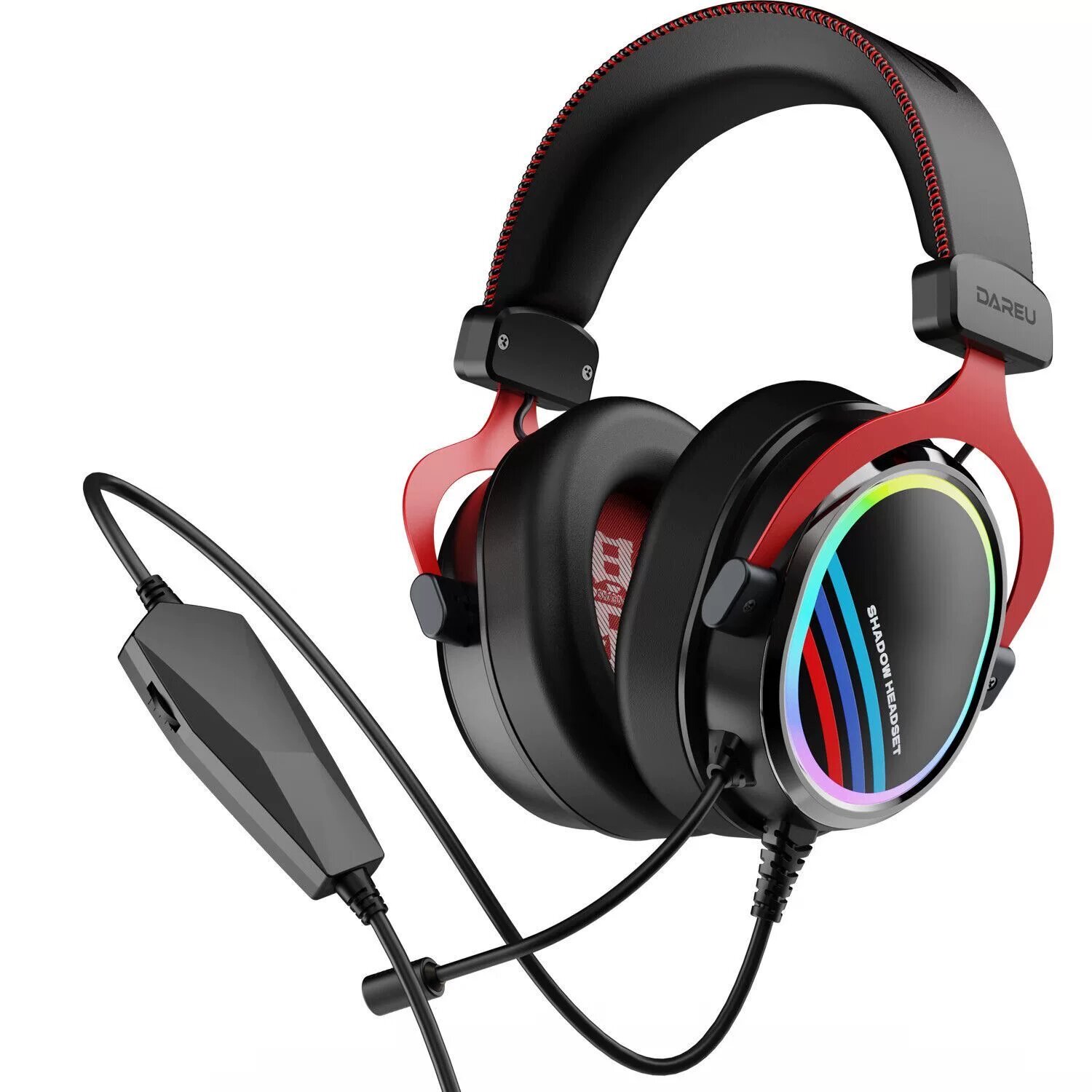 Проводная игровая гарнитура DAREU EH925 с 7.1 USB - Фантом Черный Красный