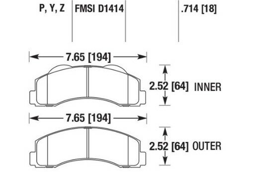 HAWK Performance передние тормозные колодки Ford F-150 Super Duty HB672P.714