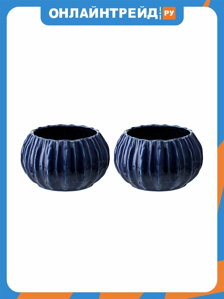 Набор салатников Tkano Actinia Sea treasures 2 шт, 13.3 см, 640 мл, фарфор, синий (TK25-TW_BW0001)