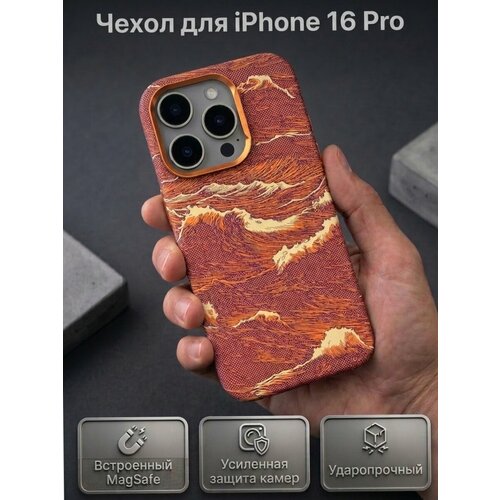 фото Чехол для iphone 16 pro с magsafe под карбон из ударопрочного пластика с защитой камеры mosbros