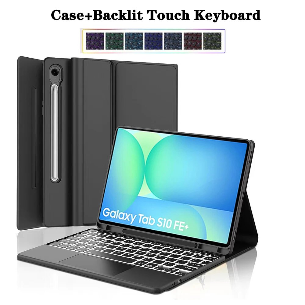 Клавиатура-чехол для Samsung Galaxy Tab S10 FE+ 13.1", черный, Russian
