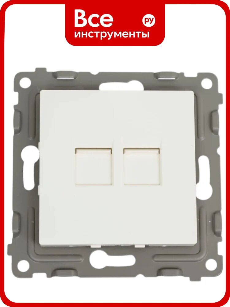 Розетка компьютерная 2-местная TOKOV ELECTRIC СП Pixel RJ45 кат.5E механизм перламутр.