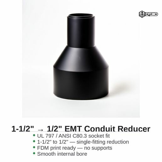 Редуктор EMT для кабелепровода 1-1/2" на 1/2"