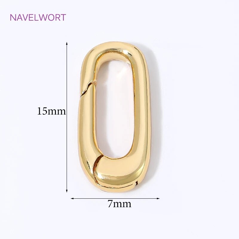 Застежки-карабины NAVELWORT позолоченные 18-каратным золотом 4 pieces, Желтый, 18K Gold Plated