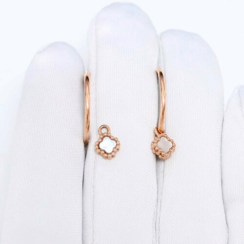 фото Серьги diamant online, красное золото, 585 проба, перламутр, , белый