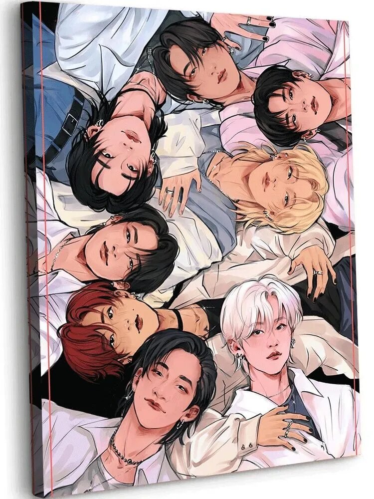 Картина По Номерам Для Взрослых Начинающих 40x50см, K-Поп музыка Stray Kids