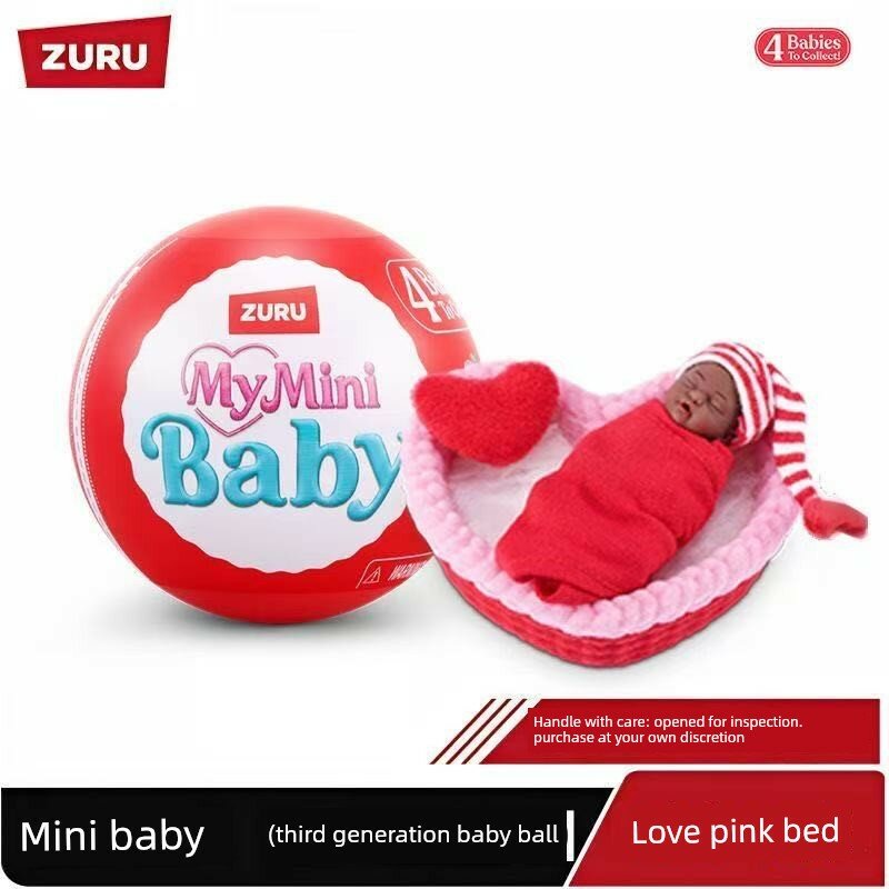 ZURU Minibaby Baby Ball 3rd Series Розовая Сердечная Кроватка Новая