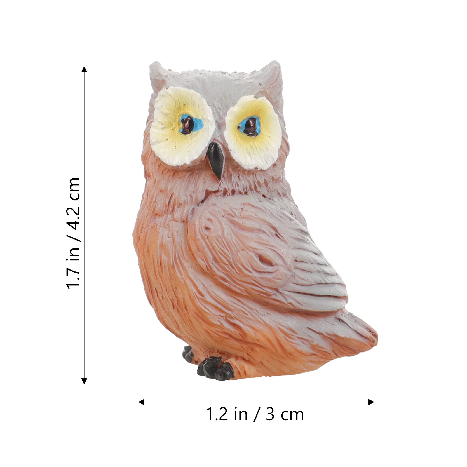 Скульптура Сова Из Резины Декор Для Микро Сада Коричневый 4x2.4cm