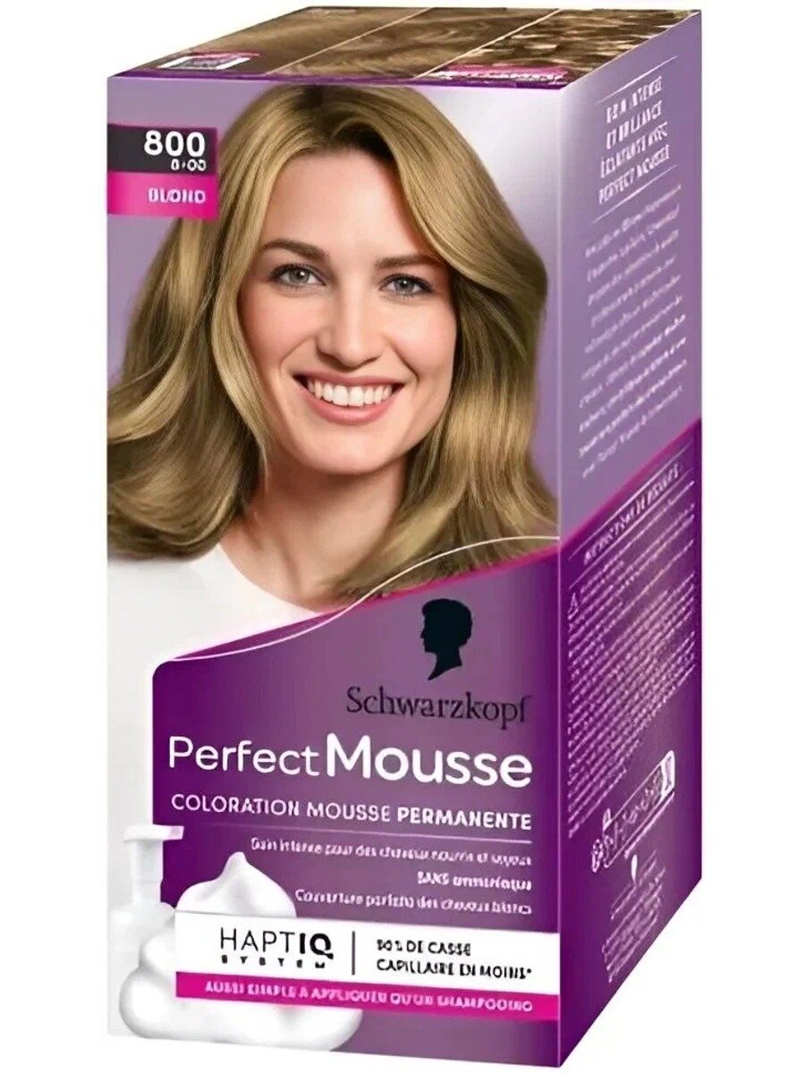 Perfect Mousse Краска для волос, 93 мл, Цвет оттенок 800 Средне-русый_