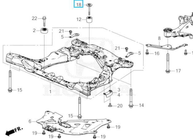 Болт-шайба 8х75; Артикул Honda/Acura: 90176TYAA00 (Оригинал)