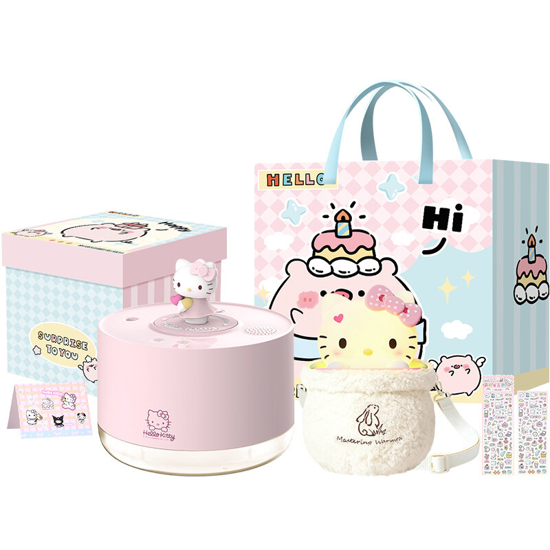 Увлажнитель воздуха Sanrio Hello Kitty Pink, J03-B Pink[KT Humidifier+Hand Warmer Pat Light]Cake Piggy Box