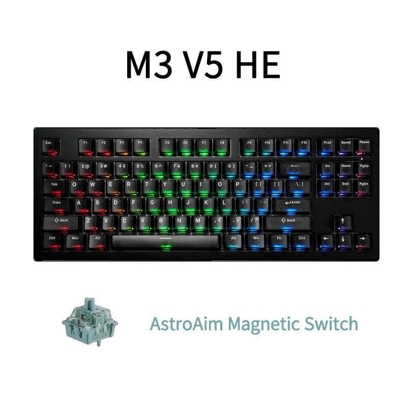 Игровая клавиатура беспроводная AKKO M3 V5 HE AstroAim Magnetic Switch, Английская раскладка, зеленый, черно-серый