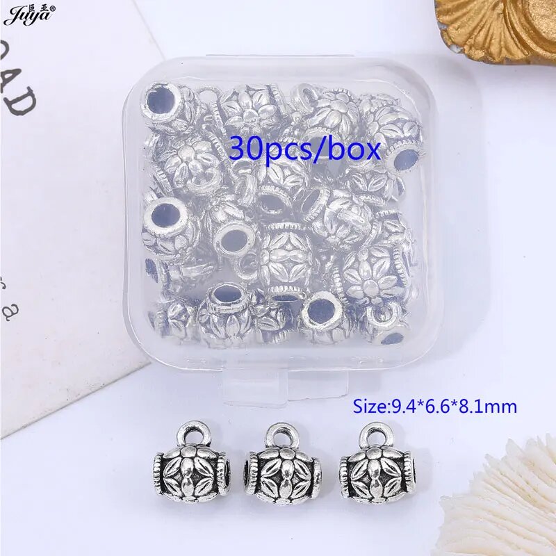 Juya античные серебряные распорки бусины 30pcs in 1box