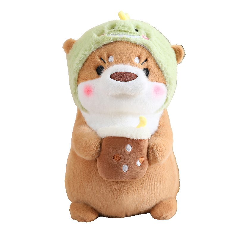 Плюшевая игрушка унисекс ANZHIJINGYA, трансформирующаяся в капибару, Dinosaur - light brown, 40CM EU