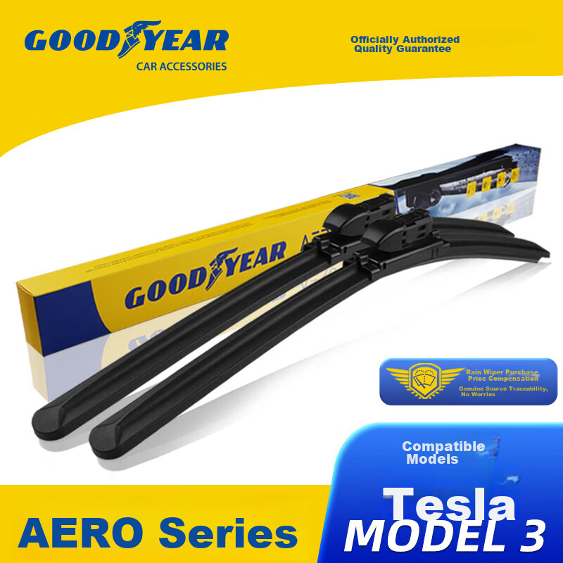 Оригинальные безкостные стеклоочистители Goodyear AERO Series для Tesla Model 3 Цвет：TeslaРазмер：Tesla Model 3