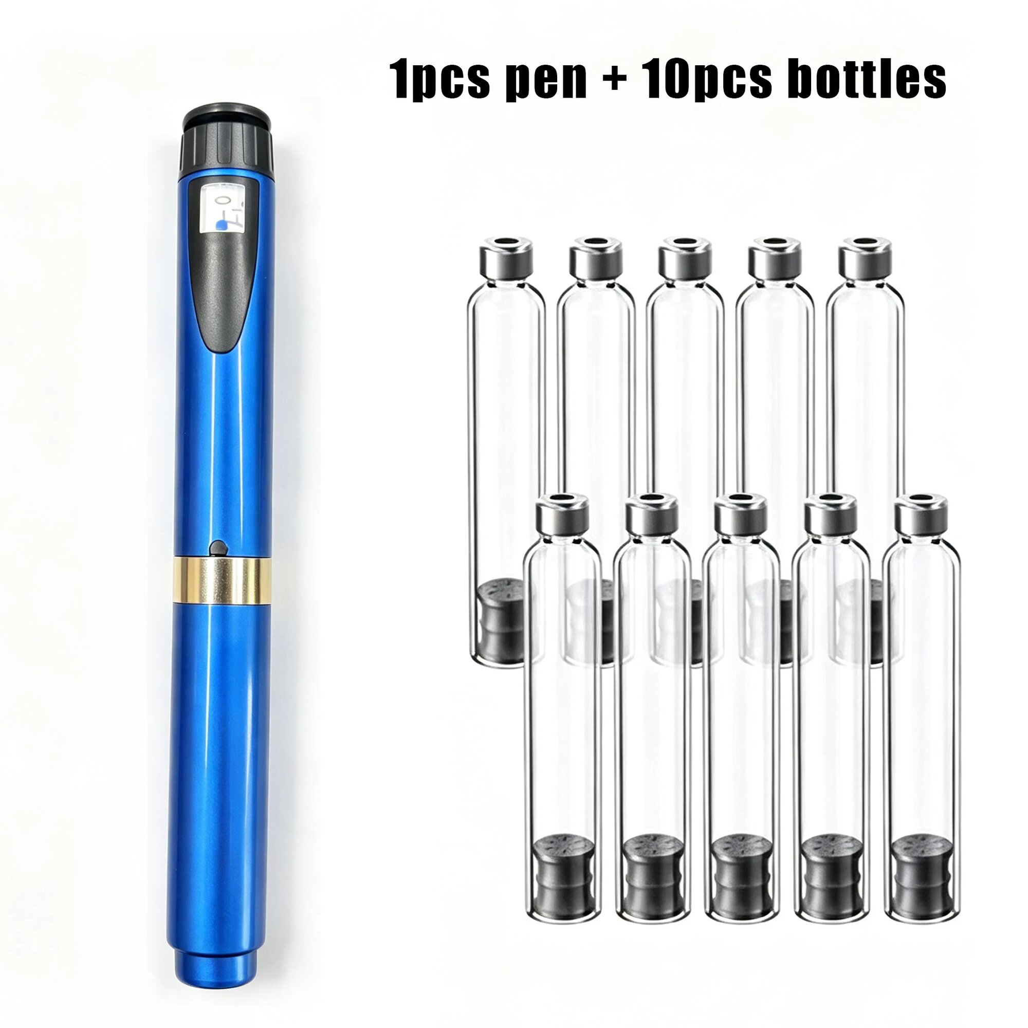 Профессиональная многоразовая инъекционная ручка для инсулина Синий, 1 Blue Pen 10bottle