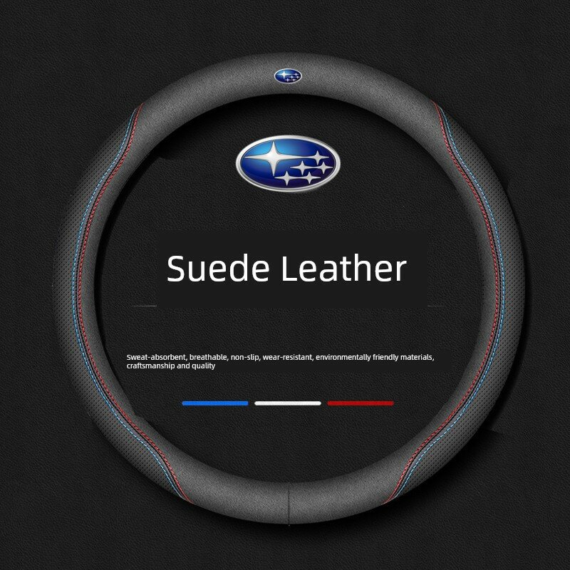 Накладка на рулевое колесо для Subaru Forester 2008-2024, фальшивый мех, кожа, нескользящая, с логотипом