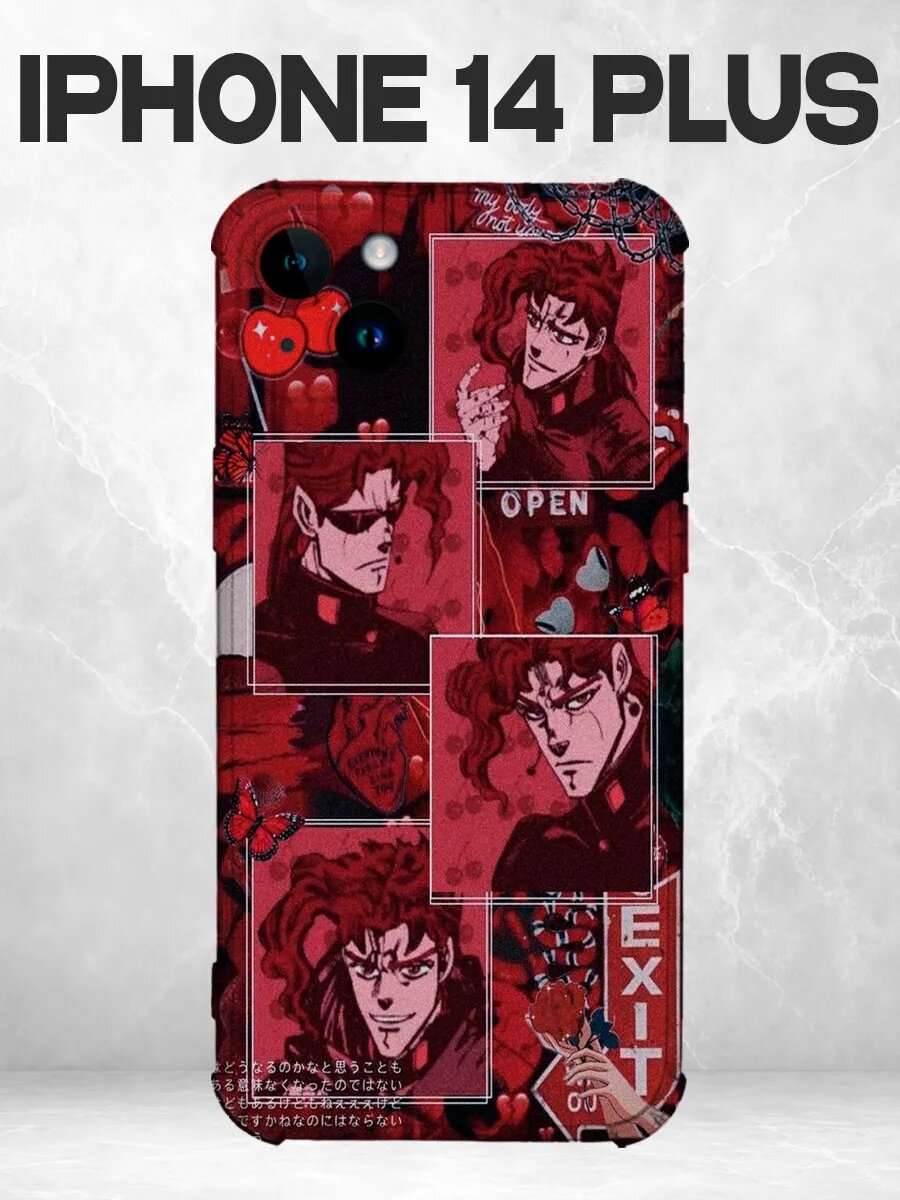 Чехол на iPhone 14 Plus аниме Джо Джо коллаж