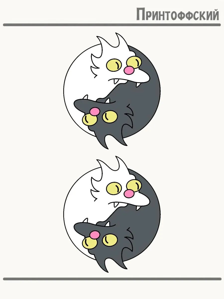 2-е (Две) Термонаклейки кот