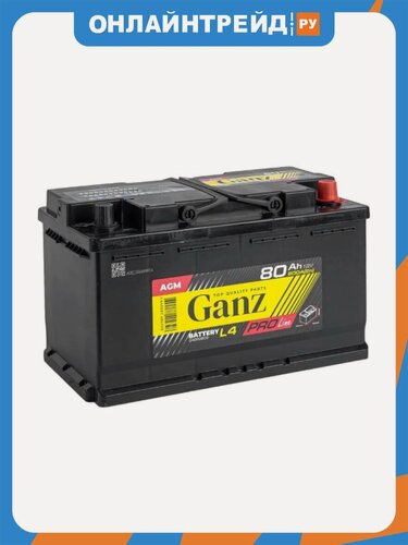 Изображение товара Аккумулятор Ganz PRO-Line AGM, 315x175x190, обратная полярность, 80 Ач