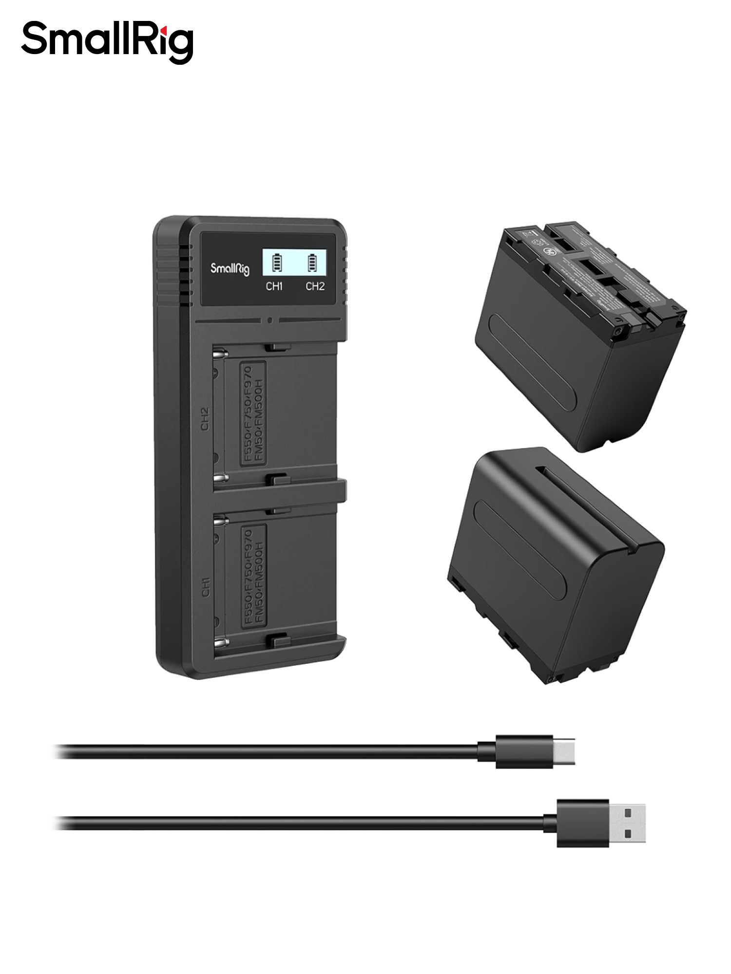 2 аккумулятора NP-F970 + зарядное устройство SmallRig 3823
