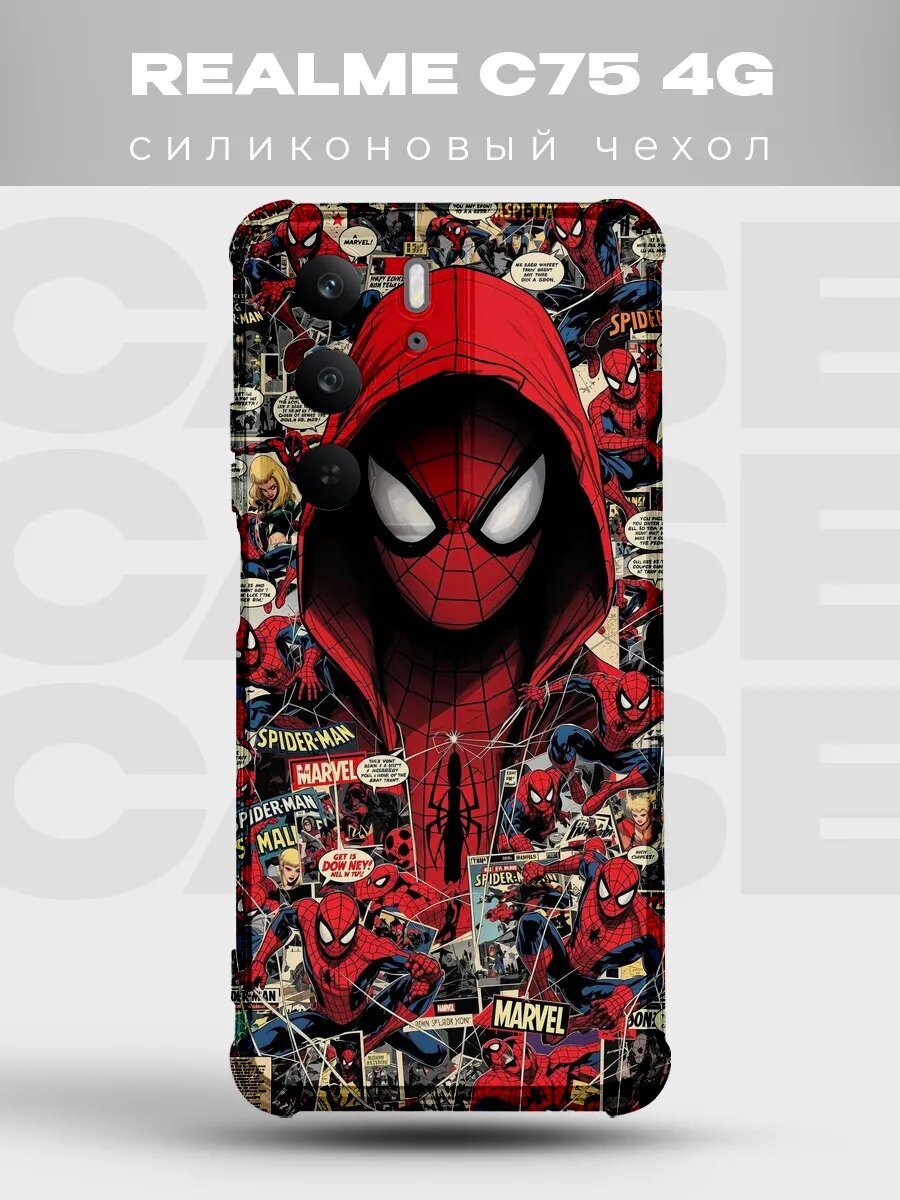 Чехол на Realme C75 4G Человек-паук марвел spiderman комикс