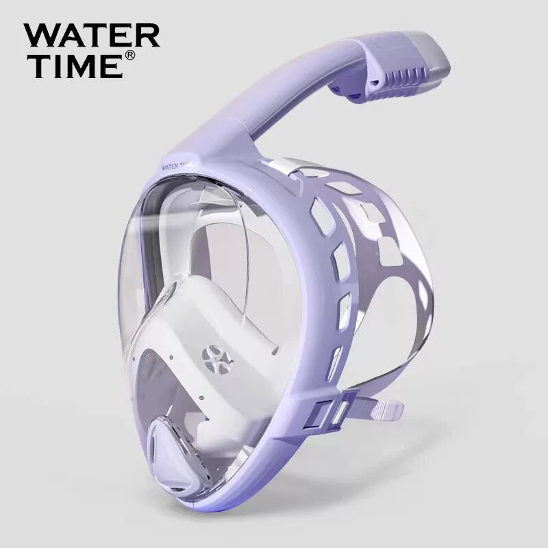 Маска для плавания WaterTime цвет мягкий фиолетовый, размер L/XL, прозрачное стекло, регулируемый ремень