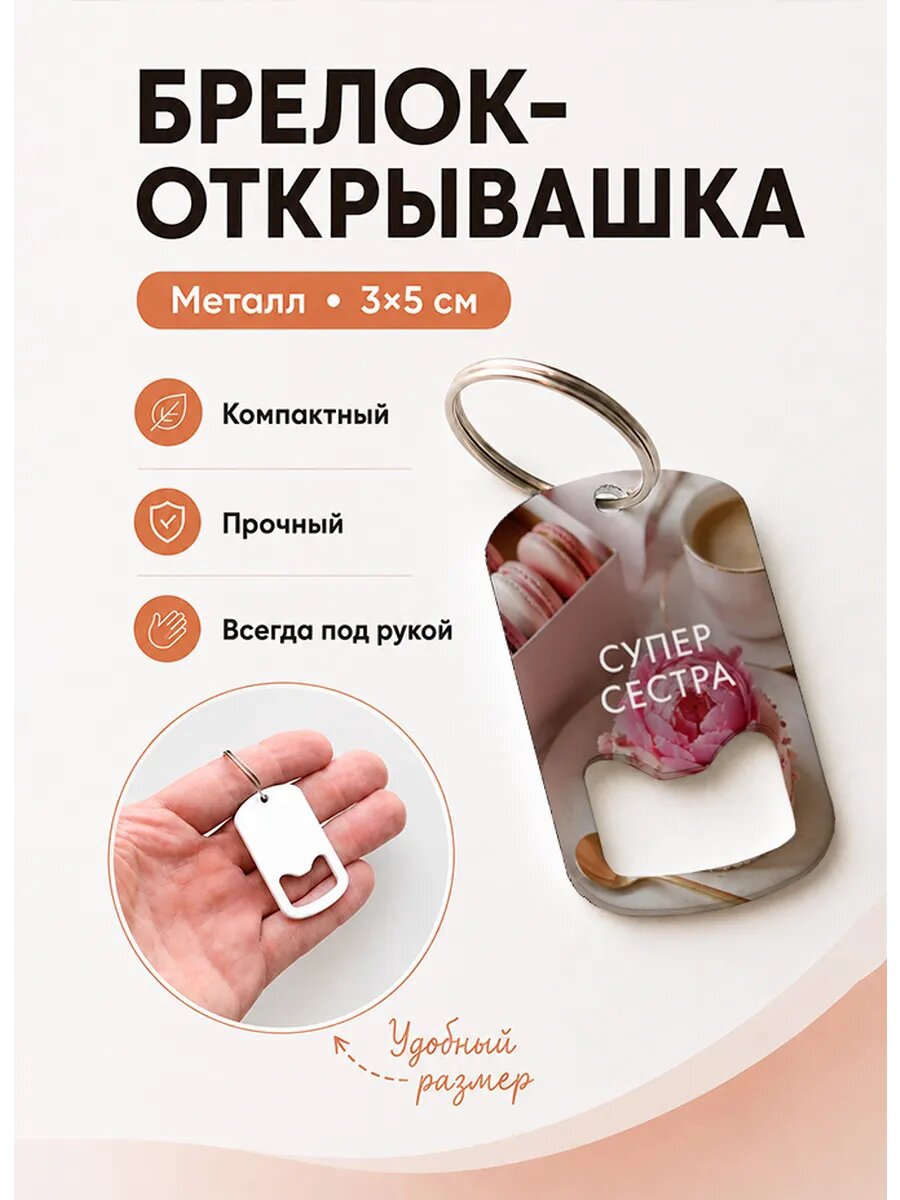 Брелок открывашка "Десерт и Макароны"
