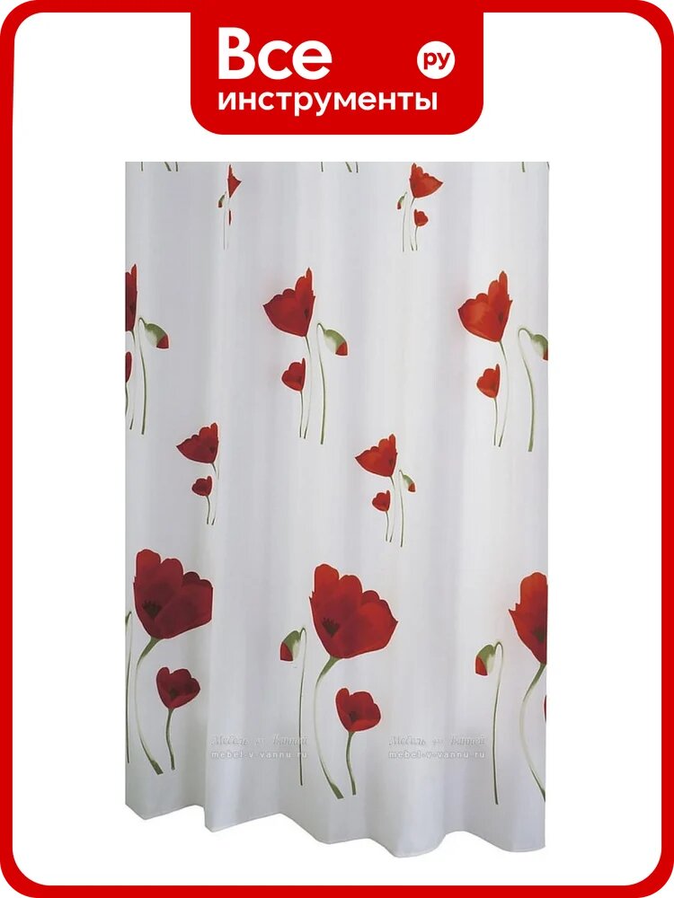 Штора для ванных комнат RIDDER Mohn красный 47800