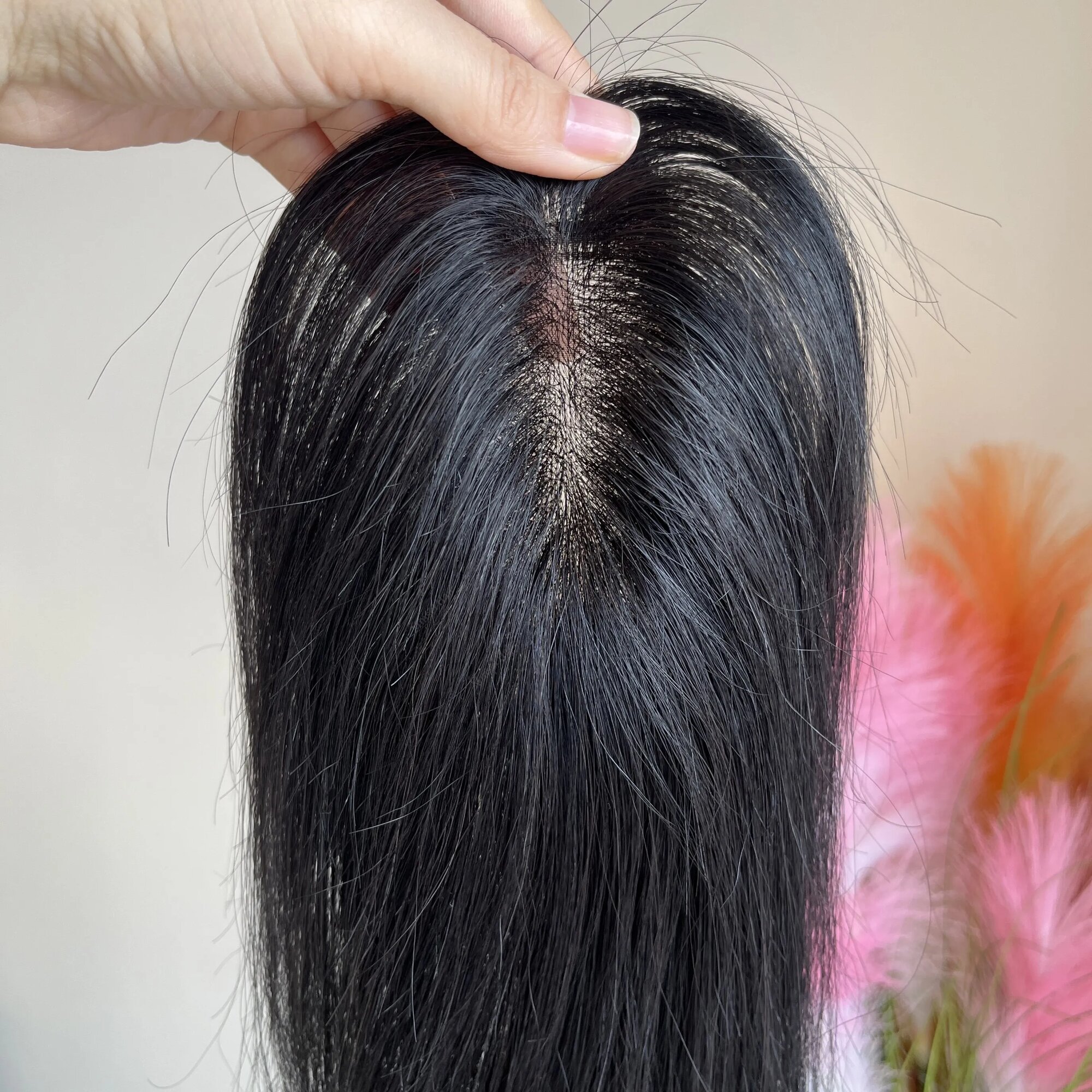 MinselHair коричневый топпер из натуральных волос 8 дюймов Darkest Jet Black, 8 inches 20 cm