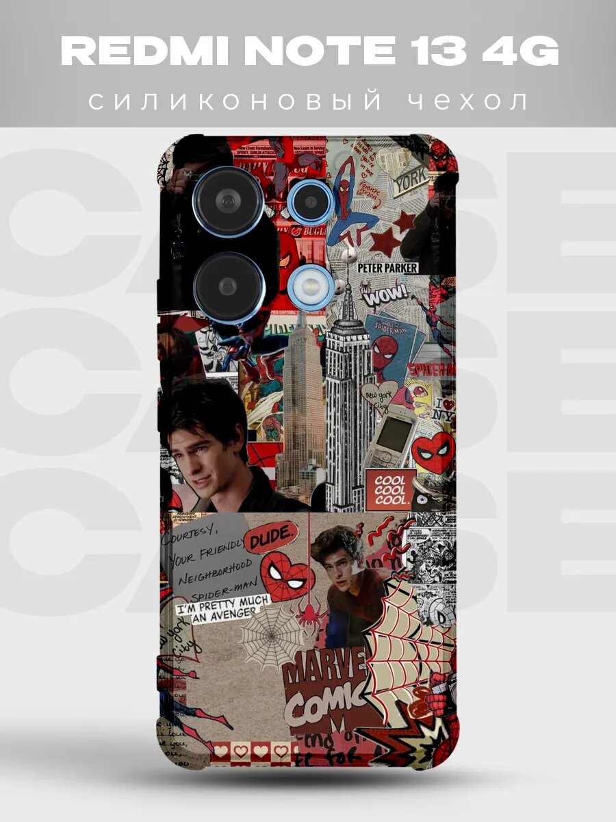 Чехол на Redmi Note 13 4G Человек-паук spider man человек па