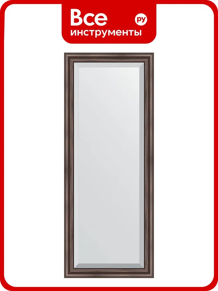 Зеркало EVOFORM с фацетом в багетной раме - палисандр 62 мм (56x141 см) BY 1164