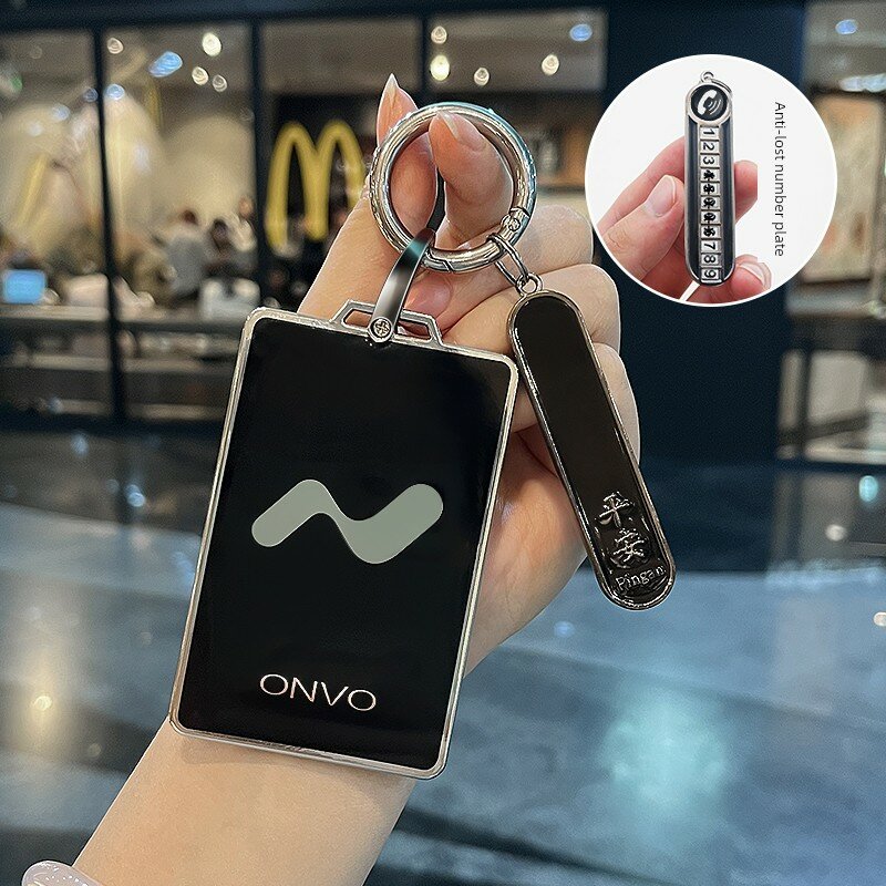 Чехол для автомобильного ключа с NFC-технологией для Leidao L60, черный, с номерным табличкой и безопасной меткой