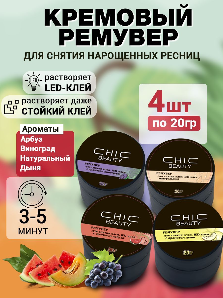 Ремувер кремовый для снятия нарощенных ресниц(LED) набор