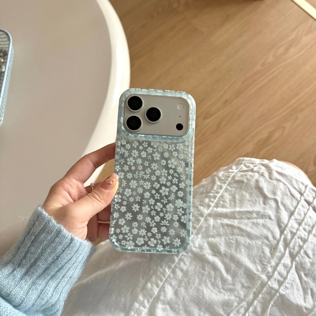 Чехол для телефона Spring Day Gentle Simple Full Screen Flowers, iPhone 16 Pro Max, Blue