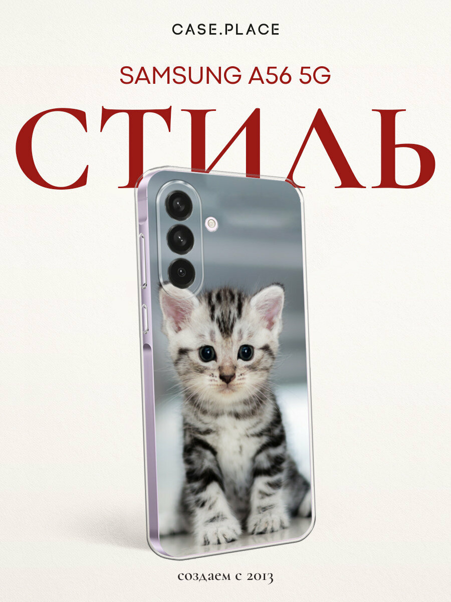 Чехол на Samsung Galaxy A56 5G / Самсунг А56 5G с принтом Полосатый котёнок