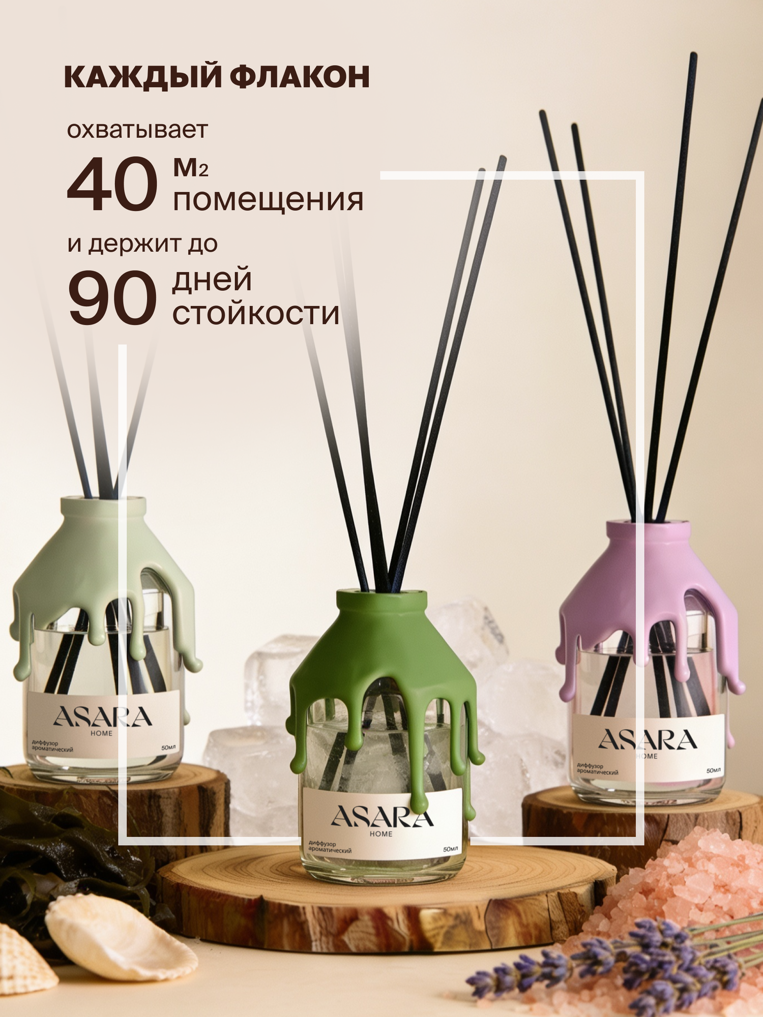Диффузор для дома с палочками 3 шт с ароматами Спа 4, Спа 5 и Спа 6 — фото 1